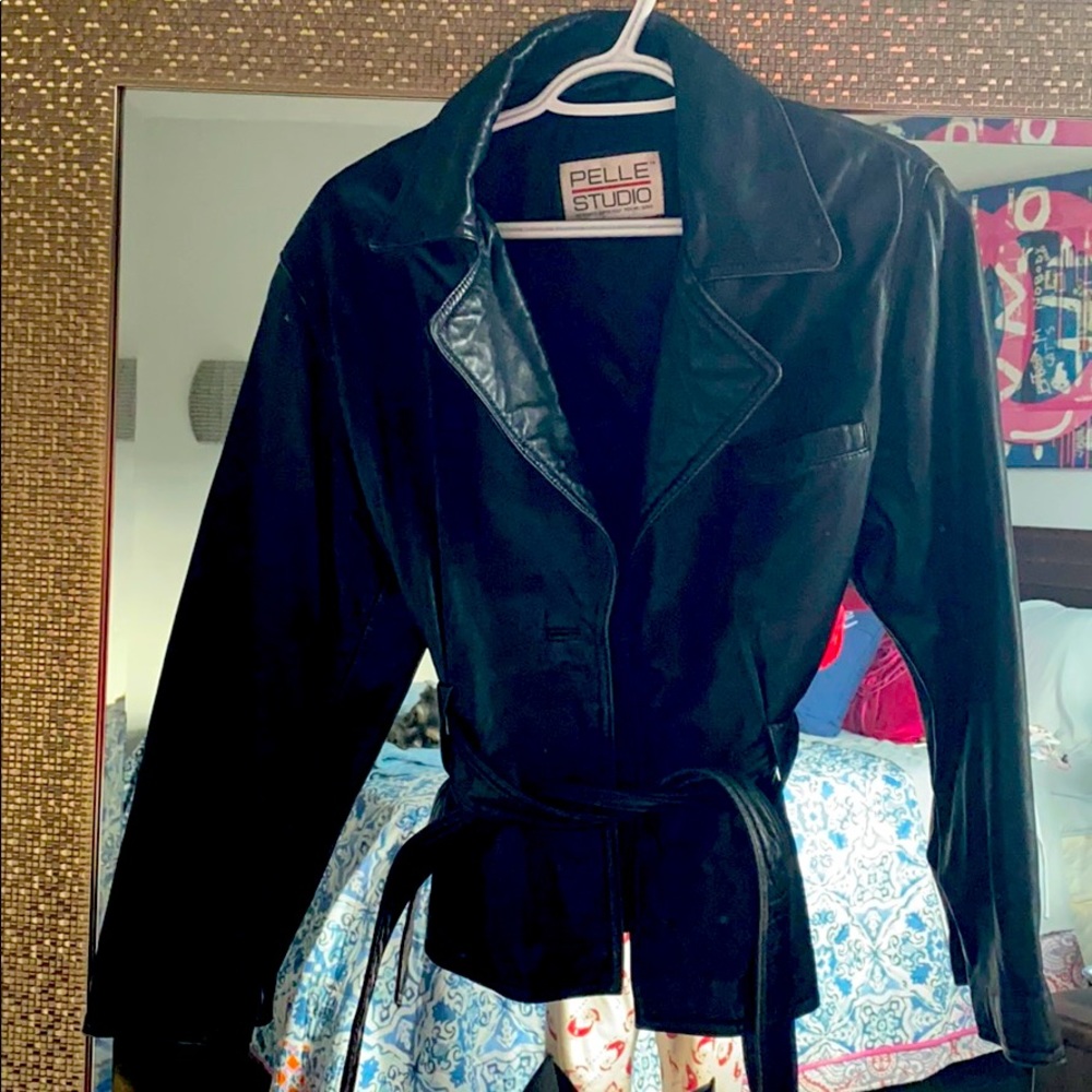 Black Leather Vintage Pelle Studio Short Jacket